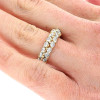 3CTW Round Cut Double Row Eternity Ring