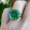 7ct Octagon Cut Emerald Vintage Cocktail Ring