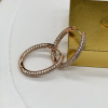 Classic Round Cut White Sapphire Hoop Earrings in Rose Gold