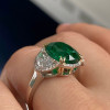 7.5ct Oval Cut Emerald Two Tone Engagement Ring