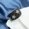 Two Tone Paved Star Bold Men's Ring