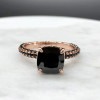 3ct Cushion Cut Black Sapphire Engagement Ring