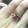 3ct Pear Cut Champagne Sapphire Engagement Ring