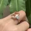 14ct Cushion Cut Champagne Sapphire Three-stone Ring