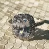 2ct Cushion Cut White Sapphire 5pcs Bridal Set