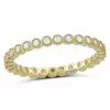 Handmade 2 Ct Prong Setting 18K Gold Plated Sterling Silver Brilliant Cut Ring Set