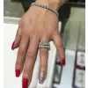 2ct Princess Cut White Sapphire 2pcs Bridal Set