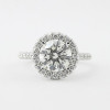 Handmade 1.5 Ct Halo Round Cut Engagement Ring With Round Cut Eternity Ring