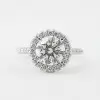 Handmade 1.5 Ct Halo Round Cut Engagement Ring With Round Cut Eternity Ring