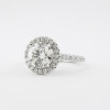 Handmade 1.5 Ct Halo Round Cut Engagement Ring With Round Cut Eternity Ring