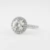Handmade 1.5 Ct Halo Round Cut Engagement Ring With Round Cut Eternity Ring
