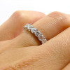 Handmade 1.5 Ct Halo Round Cut Engagement Ring With Round Cut Eternity Ring