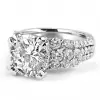 Round Cut Three-Row Engagement Ring