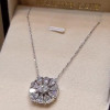 Floral Design White Sapphire Pendant Necklace