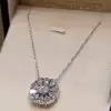 Floral Design White Sapphire Pendant Necklace