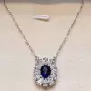 10.75ct Oval Cut Blue Sapphire Pendant Necklace