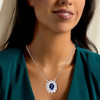 10.75ct Oval Cut Blue Sapphire Pendant Necklace