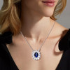 10.75ct Oval Cut Blue Sapphire Pendant Necklace