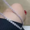 Round Cut White Sapphire Halo Necklace
