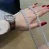 Round Cut White Sapphire Halo Necklace