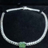 6ct Radiant Cut Vivid Green Sapphire Choker Necklace