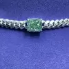 6ct Radiant Cut Vivid Green Sapphire Choker Necklace