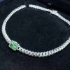 6ct Radiant Cut Vivid Green Sapphire Choker Necklace