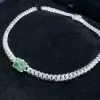 6ct Radiant Cut Vivid Green Sapphire Choker Necklace