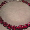 Oval Cut Ruby Choker Necklace in Sterling Silver