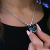 Cushion Cut Blue Tourmaline Pendant Necklace