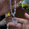 25.75ct Heart Cut White Sapphire Pendant Necklace