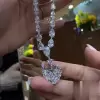 25.75ct Heart Cut White Sapphire Pendant Necklace