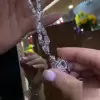 25.75ct Heart Cut White Sapphire Pendant Necklace