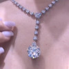 Round Cut White Sapphire Necklace Choker