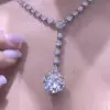 Round Cut White Sapphire Necklace Choker