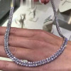 Round Cut White Sapphire Tennis Necklace