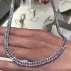 Round Cut White Sapphire Tennis Necklace