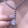 Round Cut White Sapphire Necklace Choker