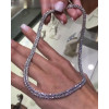 Round Cut White Sapphire Tennis Necklace