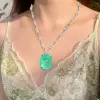 15ct Cushion Cut Paraiba Tourmaline Pendant Necklace