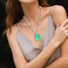 15ct Cushion Cut Paraiba Tourmaline Pendant Necklace