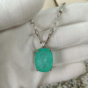 15ct Cushion Cut Paraiba Tourmaline Pendant Necklace