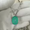 15ct Cushion Cut Paraiba Tourmaline Pendant Necklace