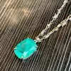 15ct Cushion Cut Paraiba Tourmaline Pendant Necklace