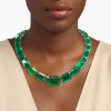 61ctw Emerald Cut Green Sapphire Luxury Necklace