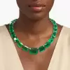 61ctw Emerald Cut Green Sapphire Luxury Necklace