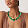 61ctw Emerald Cut Green Sapphire Luxury Necklace