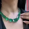 Luxury Green Emerald Cut Necklace