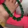 Luxury Green Emerald Cut Necklace