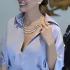 160ctw Multi-Cut Three-row Statement Necklace